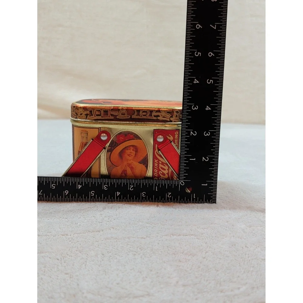 Vintage‎ 1984 Coca-Cola Bristol Ware Picnic Basket Tin Container Red Handles